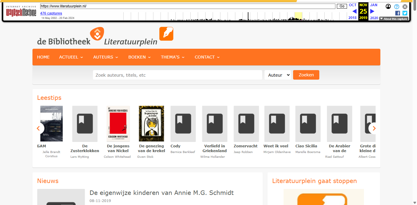 Literatuurplein.nl screenshot